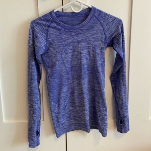 Royal blue Lululemon swiftly tech long sleeve.